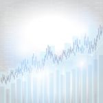 Abstract Financial Chart With Uptrend Line Graph Stock Photo