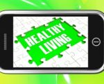 Healthy Living On Smartphone Showing Health Diet Stock Photo