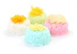 Multiple Color Of Sticky Rice With Seed Custard On White Floor Stock Photo