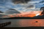 Sunset At Lake Te Anau Stock Photo