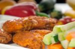 Buffalo Chicken Wings Served With Pinzimonio Stock Photo