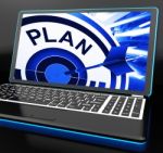 Plan On Laptop Showing Careful Planning Stock Photo