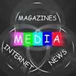 Media Words Displays Magazines Internet And News Stock Photo