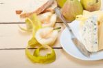 Fresh Pears And Cheese Stock Photo