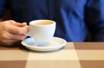 Cup Of Coffee In Businessman Hand, Selective Focus Stock Photo