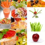 Healthy Vegetarian Vegan Food Collage Stock Photo