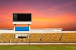 Stadium With Scoreboard Stock Photo