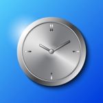 Stainless Steel Wall Clock Stock Photo