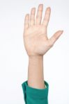 Hand Gesturing Five Stock Photo