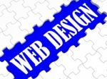 Web Design Puzzle Shows Website Concept Stock Photo