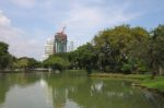 Construction Building Of City Water Front Stock Photo