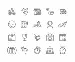 Simple Set Of Delivery  Thin Line Icons Stock Photo