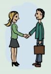 A Couple Shaking Hands Stock Photo