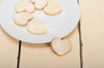 Heart Shaped Shortbread Valentine Cookies Stock Photo