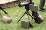 Old Ww2 Weoponry On Display At Shoreham Airfield Stock Photo