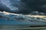 Rain Cloud Over Sea Stock Photo