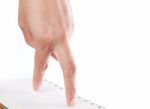 Walking Fingers Gesture Stock Photo