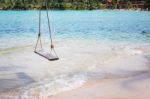 Sea Swing Beside The Sea On Tropical Beach Stock Photo