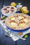 Pear And Plum Frangipane Tarts Stock Photo