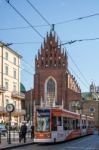 Tram In Krakow Stock Photo