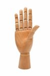 Wooden Hand Isolated On A White Background Stock Photo