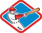 Baseball Player Batting Cartoon Stock Photo