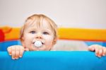 Closeup Of One Year Baby Boy Stock Photo