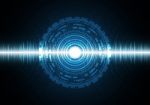 Technology Abstract Circle Wave Signal Oscillating Background Stock Photo