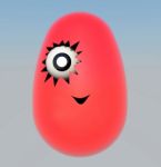 Red Easter Egg With Face Stock Photo