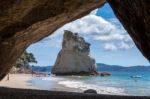 Cathedral Cove Beach Near Hahei Stock Photo