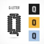 Creative Q- Letter Icon Abstract Logo Design  Template Stock Photo