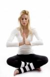 young Woman Practicing Yoga Stock Photo