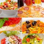 Healthy Vegetarian Vegan Food Collage Stock Photo