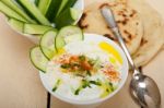 Arab Middle East Goat Yogurt And Cucumber Salad Stock Photo