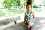 Portrait Of Half-caste Children In Park Stock Photo