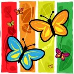 Colorful Butterflies Shows Vibrant Butterfly And Nature Stock Photo