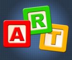 Art Kids Blocks Represents Painting Craft And Toddlers Stock Photo