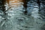 Water Surface With Rain Reflection Stock Photo