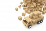 Cardboard Boxes On White Background 3d Illustration Stock Photo