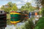 Barges Moored In Metz Lorraine Moselle France Stock Photo