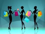 Women Shopper Means Retail Sales And Adult Stock Photo