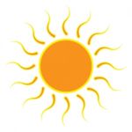 Sun On White Background.  Illustration Stock Photo