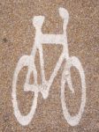 Bike Sign On Ground Stock Photo