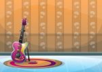 Cartoon  Illustration Interior Music Room With Separated Layers Stock Photo