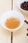 Espresso Cofee And Beans Stock Photo