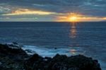 Sunset Viewed From Callao Salvajesanta Cruz De Tenerife Spain Stock Photo