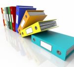 Row Of Falling Files Stock Photo