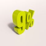 Percentage Sign, 9 Percent Stock Photo