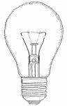 Light Bulb Sketched Stock Photo