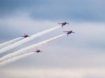 Red Arrows Display Team 50th Anniversary At Biggin Hill Airport Stock Photo